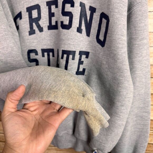 Vintage Russell Athletic Fresno State Crewneck Sweatshirt Gray Size XL *wear* - Picture 5 of 8
